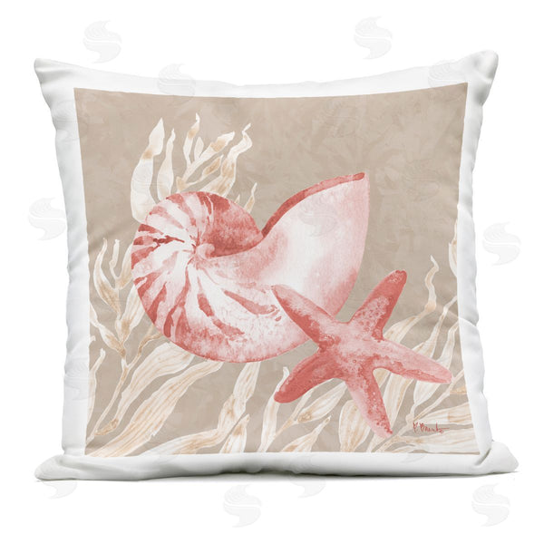 Stupell Industries Paul Brent | Peach Tampico Shells Printed Throw Pillow