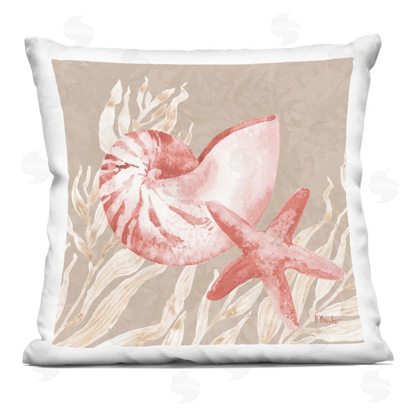 stupell industries Paul Brent | Peach Tampico Shells Printed Throw Pillow