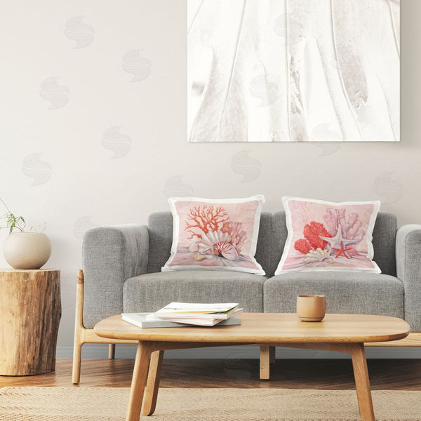 stupell industries Paul Brent | Pink Coral Still Life Printed Throw Pillow Set