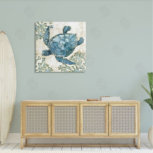 Stupell Industries Paul Brent | Playa Sealife Blue Sea Turtle Wall Art