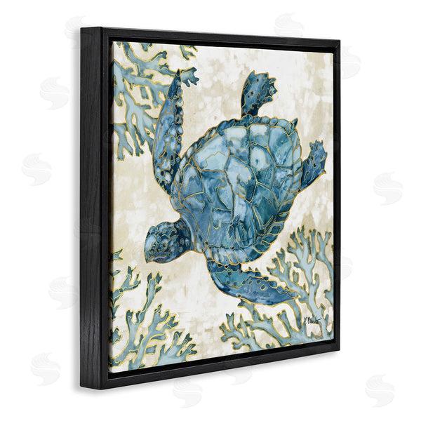 Stupell Industries Paul Brent | Playa Sealife Blue Sea Turtle Wall Art