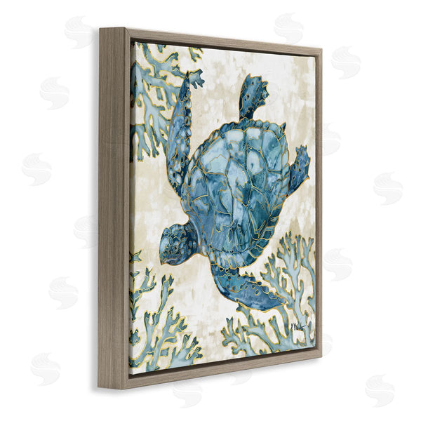 Stupell Industries Paul Brent | Playa Sealife Blue Sea Turtle Wall Art