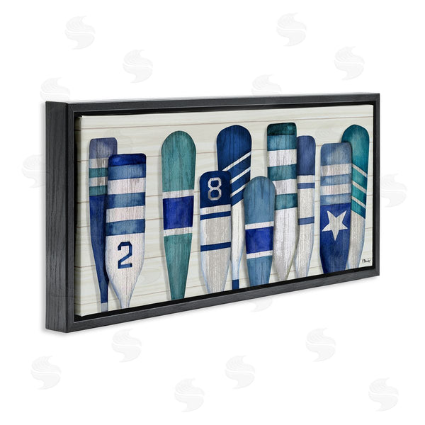 Stupell Industries Paul Brent | Port Oars Nautical Blue Patterns Wall Art