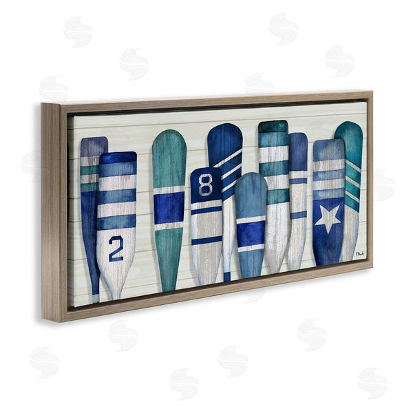 Stupell Industries Paul Brent | Port Oars Nautical Blue Patterns Wall Art