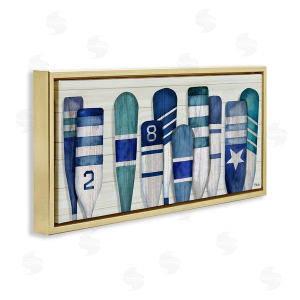 Stupell Industries Paul Brent | Port Oars Nautical Blue Patterns Wall Art
