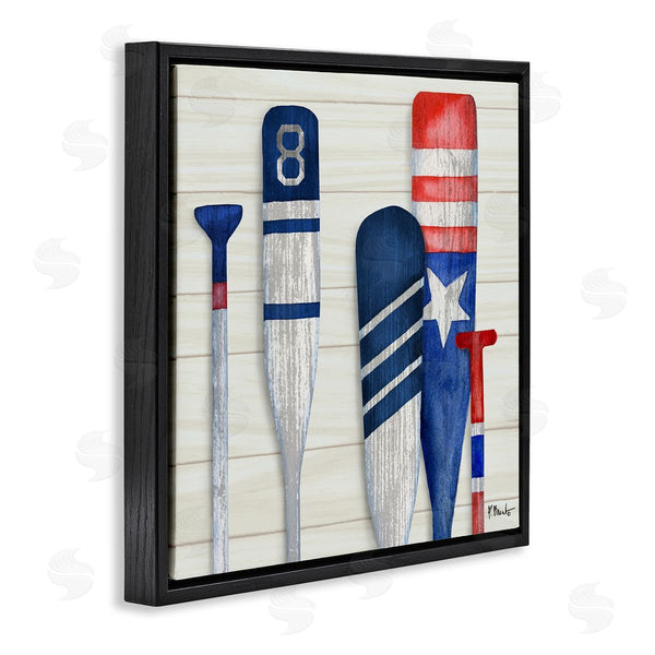 Stupell Industries Paul Brent | Port Oars Rustic Americana Patterns Wall Art