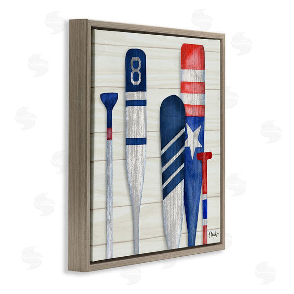 Stupell Industries Paul Brent | Port Oars Rustic Americana Patterns Wall Art