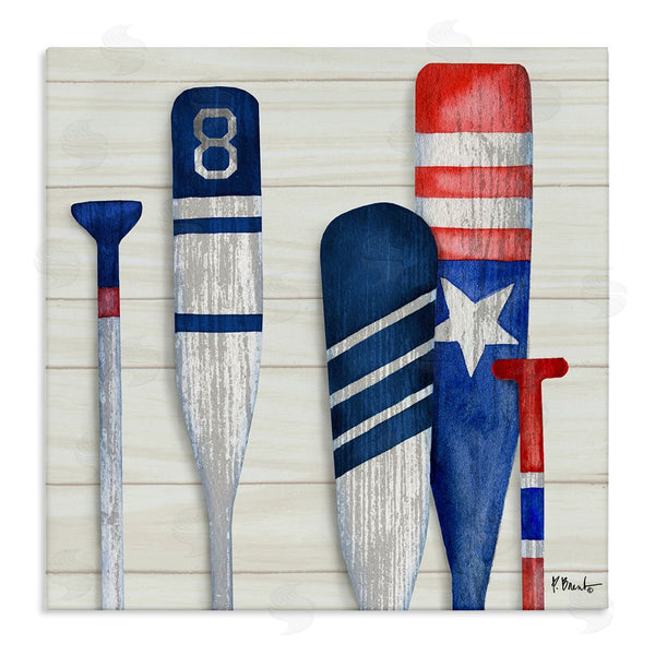 stupell industries Paul Brent | Port Oars Rustic Americana Patterns Wall Art