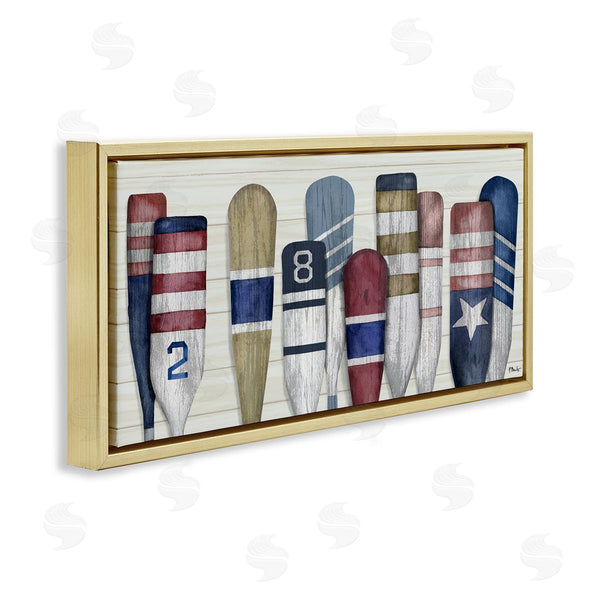 Stupell Industries Paul Brent | Port Oars Vintage Americana Patterns Wall Art