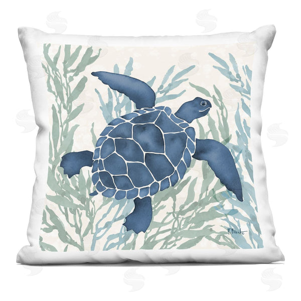 stupell industries Paul Brent | Radiant Sea Life Tortoise Printed Throw Pillow