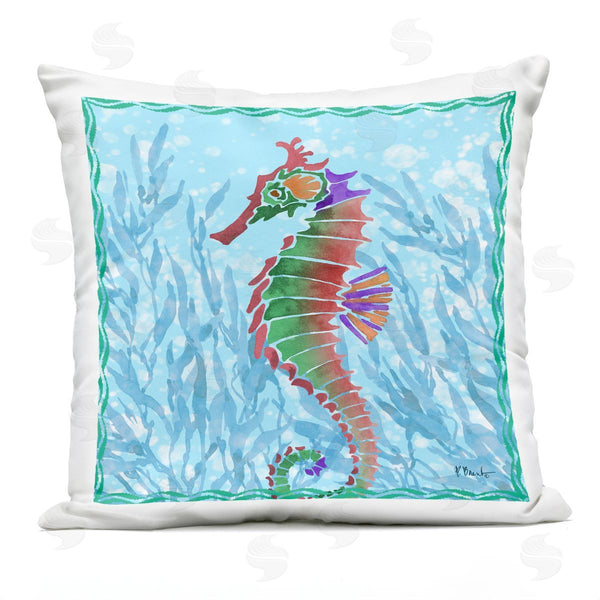 Stupell Industries Paul Brent | Radiant Seahorse & Seaweed Printed Throw Pillow