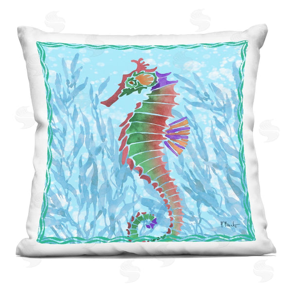 stupell industries Paul Brent | Radiant Seahorse & Seaweed Printed Throw Pillow