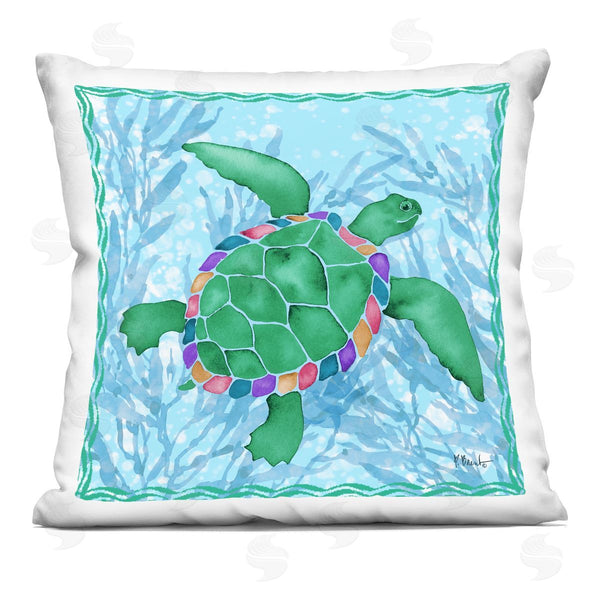 stupell industries Paul Brent | Radiant Sealife Turtle Printed Throw Pillow