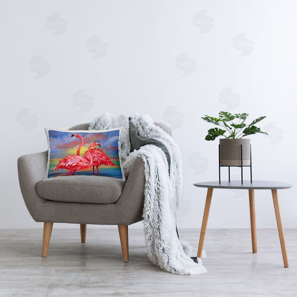 Stupell Industries Paul Brent | Rainbow Sunset Flamingos