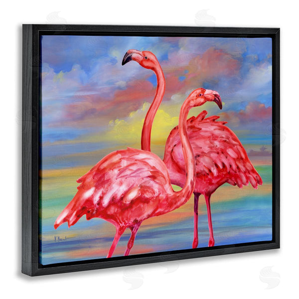 Stupell Industries Paul Brent | Rainbow Sunset Flamingos