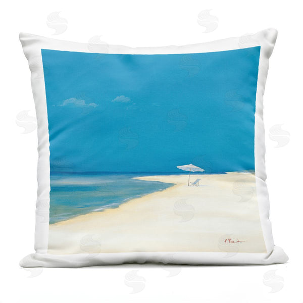 Stupell Industries Paul Brent | Relaxing Beach Scene Clear Summer Day Printed Throw Pillow