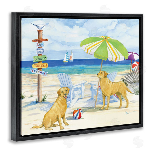 Stupell Industries Paul Brent | Retriever Dogs At Beach