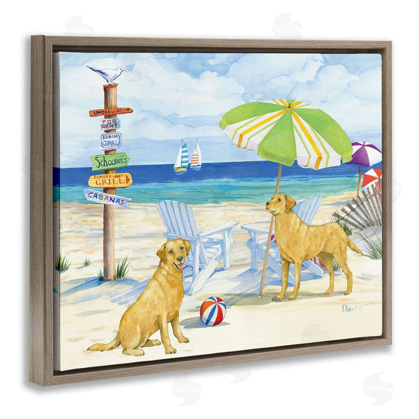 Stupell Industries Paul Brent | Retriever Dogs At Beach