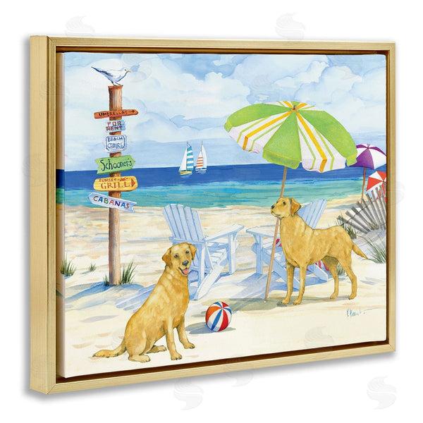 Stupell Industries Paul Brent | Retriever Dogs At Beach