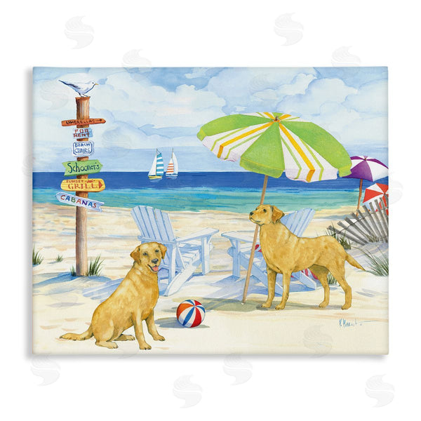 stupell industries Paul Brent | Retriever Dogs at Beach