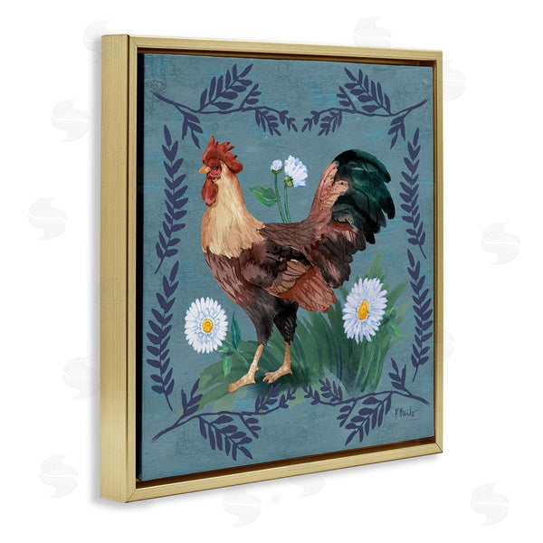 Stupell Industries Paul Brent | Rooster And Fern Trim