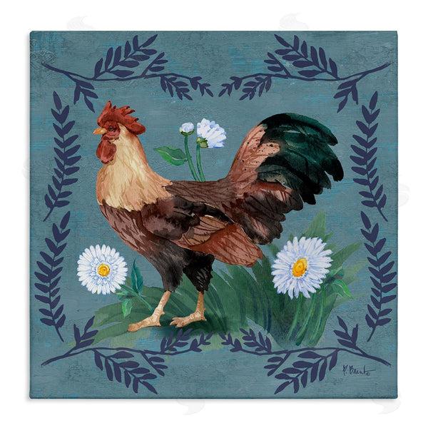 stupell industries Paul Brent | Rooster and Fern Trim