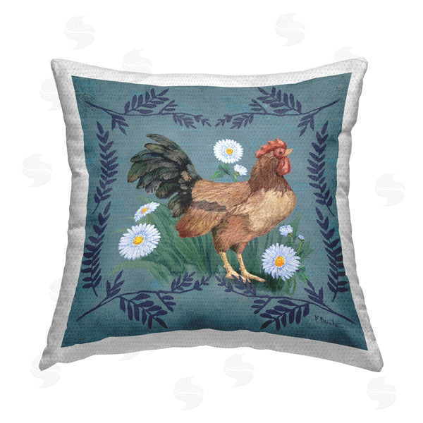 Stupell Industries Paul Brent | Rooster & Daisies Printed Throw Pillow
