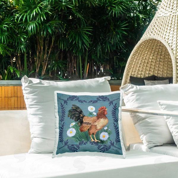 Stupell Industries Paul Brent | Rooster & Daisies Printed Throw Pillow