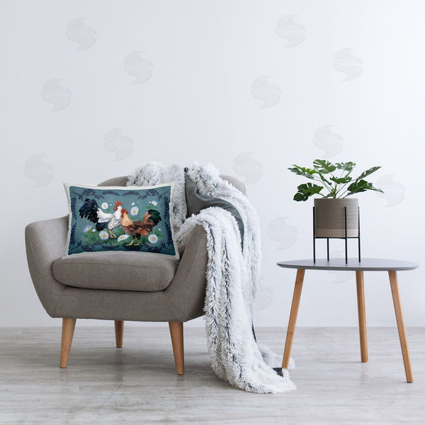 Stupell Industries Paul Brent | Roosters With Fern Trim