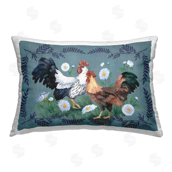 Stupell Industries Paul Brent | Roosters With Fern Trim