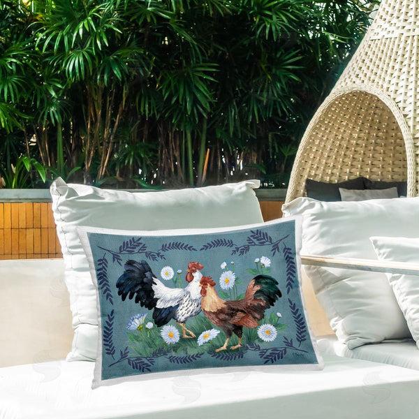 Stupell Industries Paul Brent | Roosters With Fern Trim