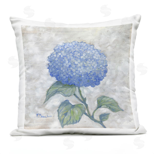 Stupell Industries Paul Brent | Round Blue Country Hydrangea Printed Throw Pillow