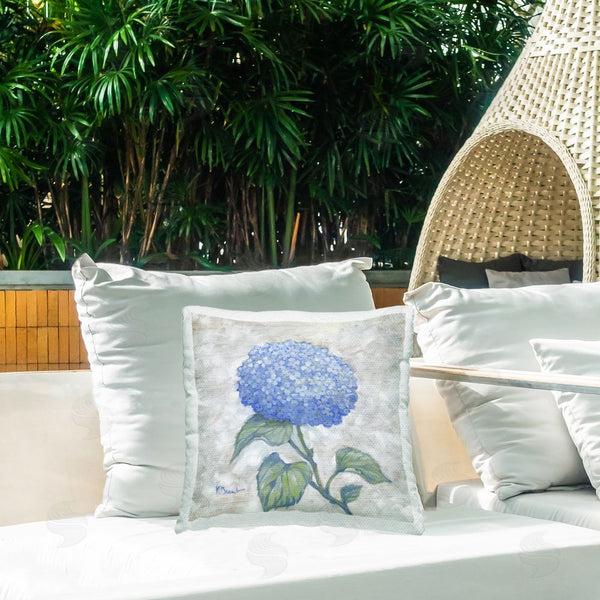 Stupell Industries Paul Brent | Round Blue Country Hydrangea Printed Throw Pillow