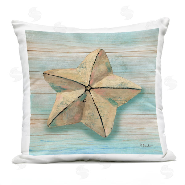 Stupell Industries Paul Brent | Rustic Coast Teak Printed Throw Pillow