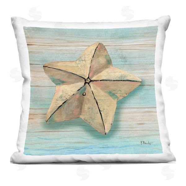 stupell industries Paul Brent | Rustic Coast Teak Printed Throw Pillow