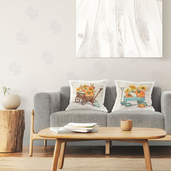 stupell industries Paul Brent | Rustic Harvest Wagons Printed Throw Pillow Set