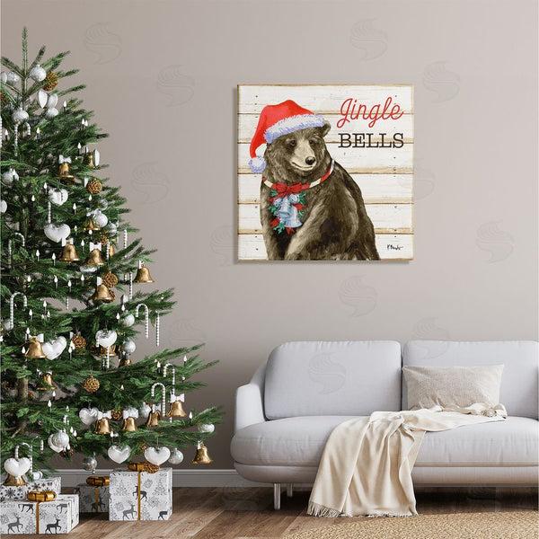 Stupell Industries Paul Brent | Rustic Jingle Bells Bear Wall Art