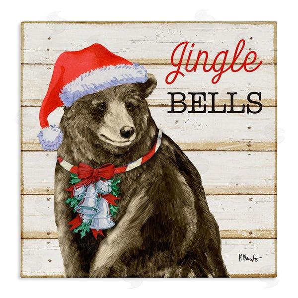 stupell industries Paul Brent | Rustic Jingle Bells Bear Wall Art