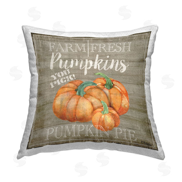 Stupell Industries Paul Brent | Rustic Patterned Pumpkins Printed Throw Pillow