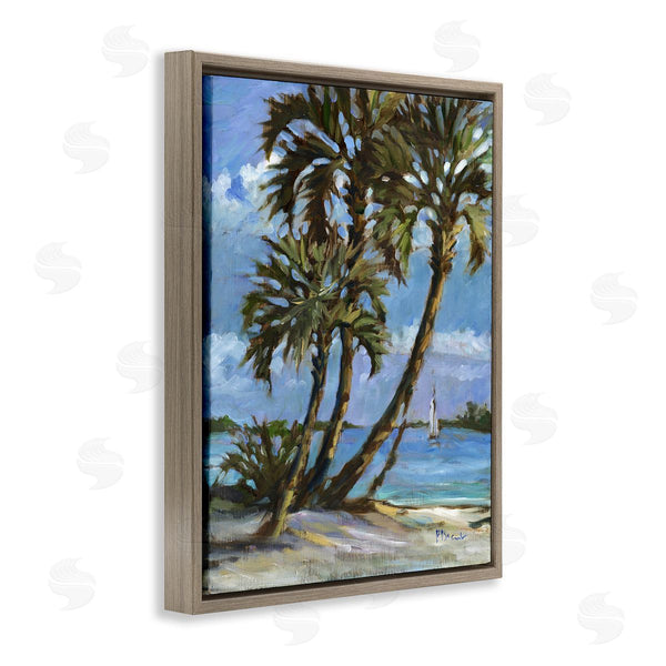 Stupell Industries Paul Brent | Sailboat Tropical Shore Wall Art