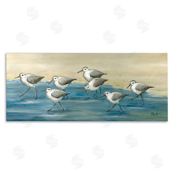 stupell industries Paul Brent | Sandpiper Bird Flock Beach Shoreline Wall Art