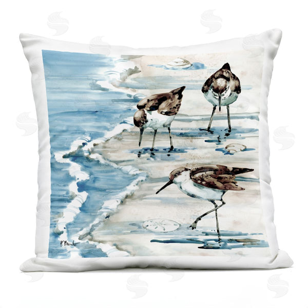 Stupell Industries Paul Brent | Sandpipers Among Seashells Coastal Beach Printed Throw Pillow