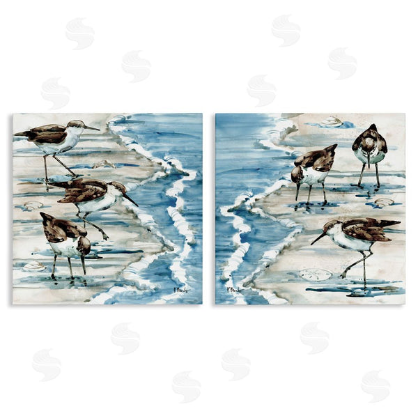 stupell industries Paul Brent | Sandpipers Grazing Beach Shore Wall Art