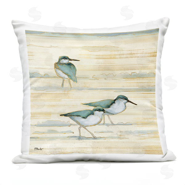 Stupell Industries Paul Brent | Sandpipers Walking Abstract Beach Sand Printed Throw Pillow