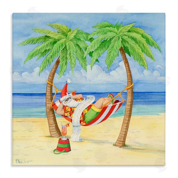 stupell industries Paul Brent | Santa on Beach Hammock Wall Art