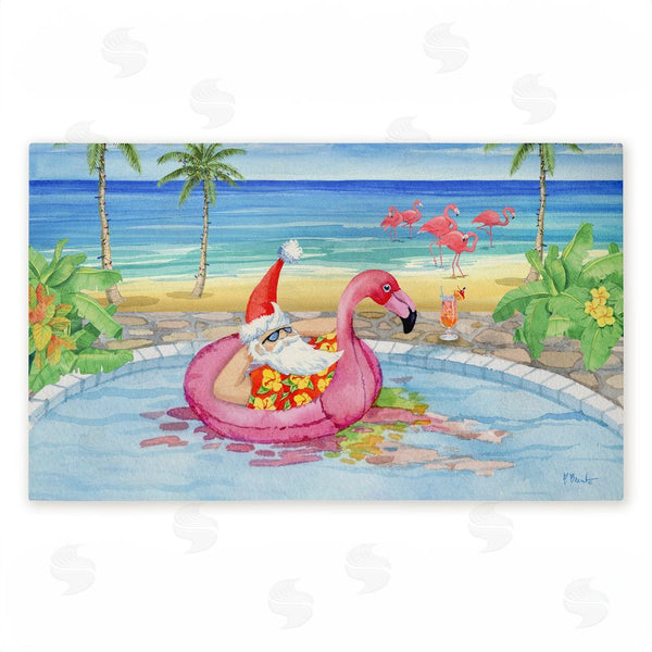 stupell industries Paul Brent | Santa Pool Float & Cocktail Non-Woven Door Mat