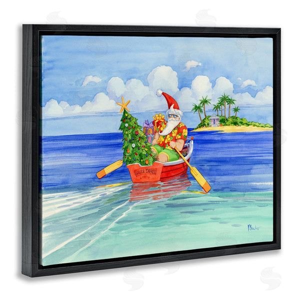 Stupell Industries Paul Brent | Santa's Delivery Tropical Christmas Boat Wall Art