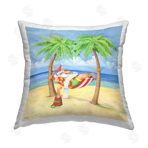 Stupell Industries Paul Brent | Santa With Summer Cocktail Printed Throw Pillow
