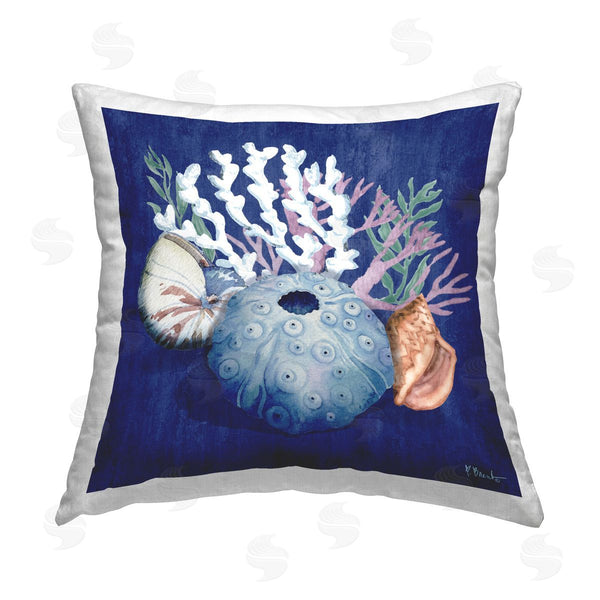 stupell industries Paul Brent | Sea Urchin & Coral Printed Throw Pillow