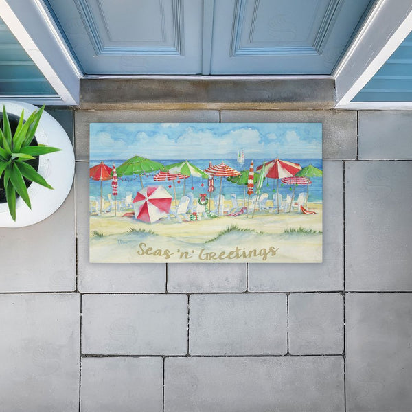 Stupell Industries Paul Brent | Seas 'n' Greetings Beach Non-Woven Door Mat